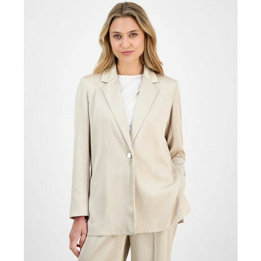 アンクライン レディース ジャケット&ブルゾン アウター Women's Crinkled Satin Notched Collar One-Button Jacket Canvas アンクライン レディース ジャケット&ブルゾン アウター Women's Crinkled Satin Notched Collar One-Button Jacket Canvas