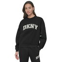 ダナ キャラン ニューヨーク レディース カットソー トップス Women's Rhinestone Logo Crewneck Top Black(4)