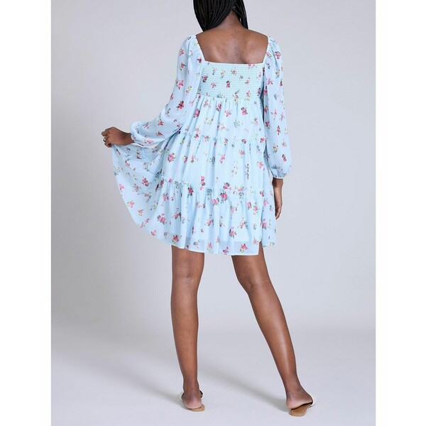 マザーフッドマタニティ レディース ワンピース トップス Maternity Long Sleeve Front Tie Tiered Mini Dress - Motherhood Skyway ditsy floral