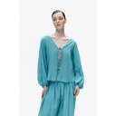 ノクチューン レディース カットソー トップス Women's Beaded Embroidered Shirt Turquoise/aqua