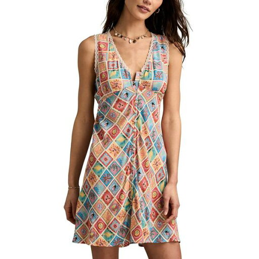 ラッキーブランド レディース ワンピース トップス Women's Femme Sleeveless Printed Minidress Yellow Multi ラッキーブランド レディース ワンピース トップス Women's Femme Sleeveless Printed Minidress Yellow Multi