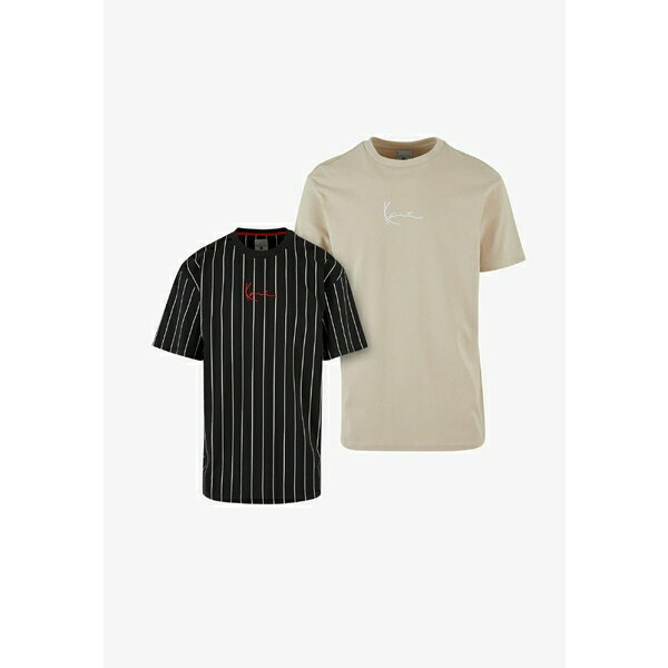  ʥ  T ȥåץ SMALL SIGNATURE ESSENTIAL 2-PACK - Print T-shirt - black off white
