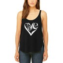 エルエーポップアート レディース カットソー トップス Women's Premium Word Art Flowy Script Love Heart Tank Top Black(4)