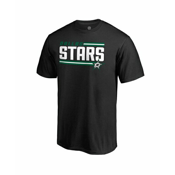 ファナティクス メンズ シャツ トップス Men's Black Dallas Stars Iconic Collection On Side Stripe T-shirt Black