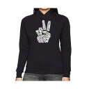 エルエーポップアート レディース パーカー・スウェットシャツ アウター Women's Word Art Hooded Sweatshirt -Peace Fi...