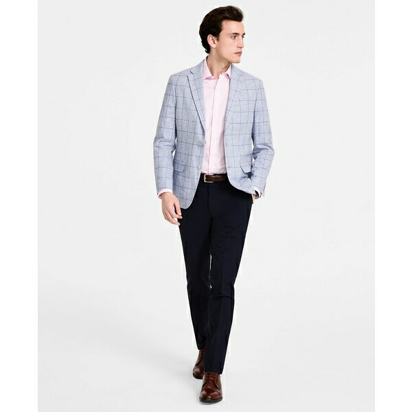 トミー ヒルフィガー メンズ ジャケット&ブルゾン アウター Men's Modern-Fit Plaid Sport Coat Blue