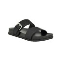 カルバンクライン レディース スリッポン・ローファー シューズ Women's Landesa Double Band Flat Slip-On Sandals Black Logo(4)