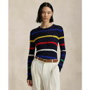ラルフローレン レディース ニット&セーター アウター Women's Striped Cable-Knit Cotton Sweater Navy Multi