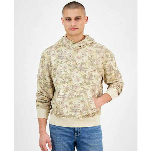 サンアンドプラスストーン メンズ パーカー・スウェットシャツ アウター Men's Floral Mash Hoodie, Exclusively at Macy's Neutral サンアンドプラスストーン メンズ パーカー・スウェットシャツ アウター Men's Floral Mash Hoodie, Exclusively at Macy's Neutral