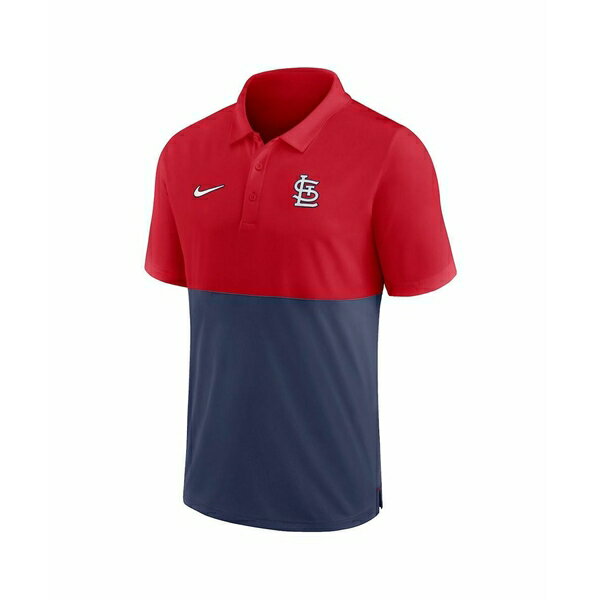 ナイキ メンズ ポロシャツ トップス Men's Red, Navy St. Louis Cardinals Team Baseline Striped Performance Polo Shirt Red, Navy