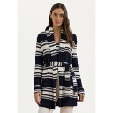 ラルフローレン レディース ニット&セーター アウター STRIPED BELTED COTTON BLEND CARDIGAN - Cardigan - re...