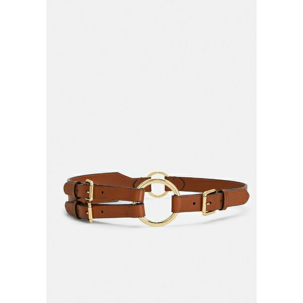 ラルフローレン ラルフローレン レディース ベルト アクセサリー TRI STRAP O RING LEATHER BELT - Waist belt - tan