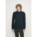 ノーレッジ コットン アパレル メンズ ニット セーター アウター LONG SLEEVED FOR COLLAR AND SLEEVES - Jumper - total eclipse