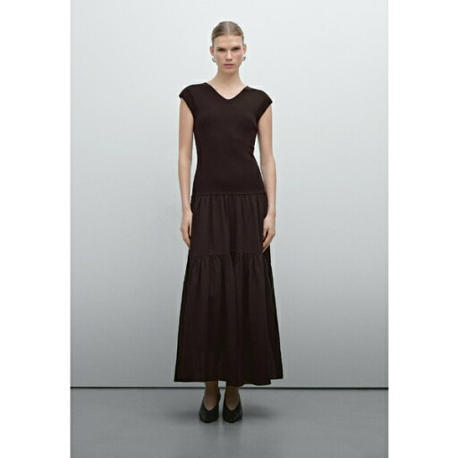 マッシモ ドゥッティ レディース ワンピース トップス BLEND CONTRAST FLARED - Maxi dress - bordeaux マッシモ ドゥッティ レディース ワンピース トップス BLEND CONTRAST FLARED - Maxi dress - bordeaux