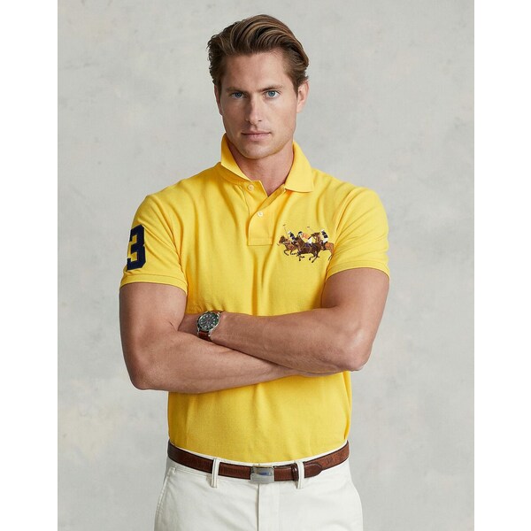 ラルフローレン POLO RALPH LAUREN メンズ ポロシャツ トップス CUSTOM SLIM FIT TRIPLE-PONY POLO SHIRT Yellow