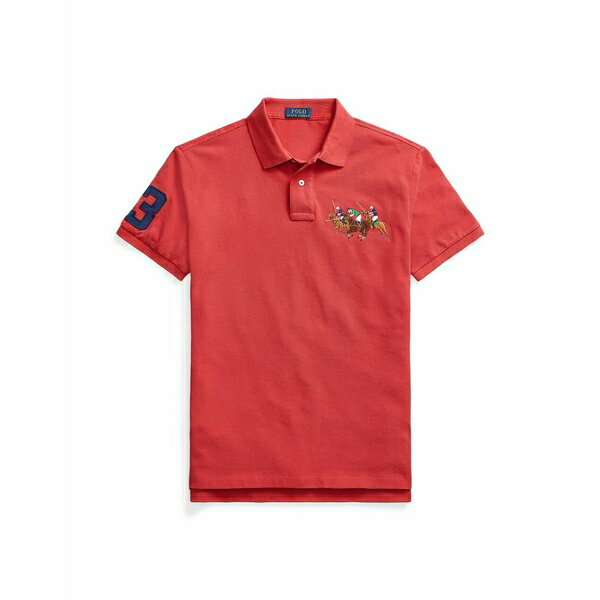 ラルフローレン POLO RALPH LAUREN メンズ ポロシャツ トップス CUSTOM SLIM FIT TRIPLE-PONY POLO SHIRT Red