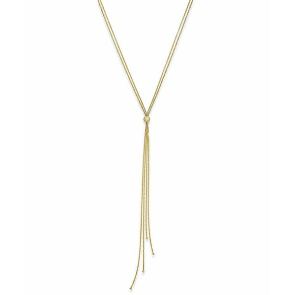 チョーカー イタリアン ゴールド レディース ネックレス・チョーカー・ペンダントトップ アクセサリー Tassel Lariat Long Necklace in 14k Gold-Plated Sterling Silver Yellow Gold