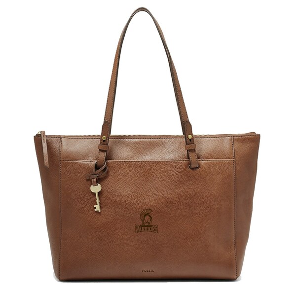 フォッシル レディース バックパック・リュックサック バッグ Winona State Warriors Fossil Women's Leather Rachel Tote Brown