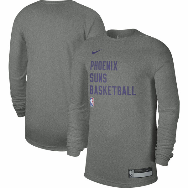 ナイキ メンズ Tシャツ トップス Phoenix Suns Nike Unisex 2023/24 Legend OnCourt Practice Long Sleeve TShirt Heather Gray
