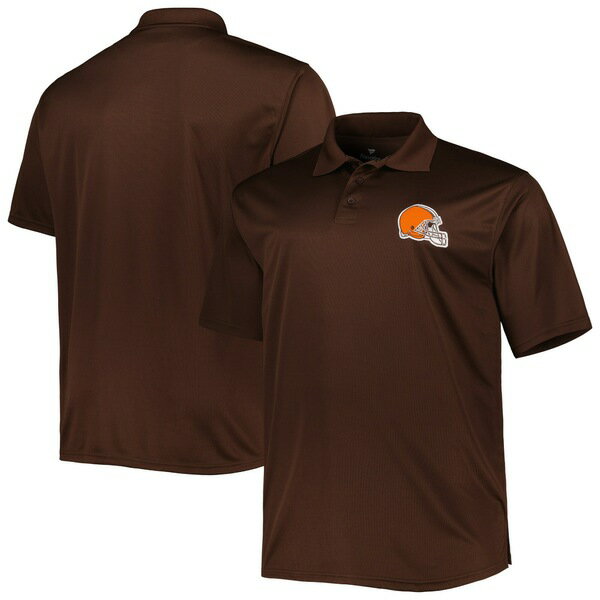 t@ieBNX Y |Vc gbvX Cleveland Browns Big & Tall Birdseye Polo Brown