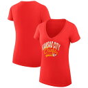 J[oNX fB[X TVc gbvX Kansas City Chiefs GIII 4Her by Carl Banks Women's Filigree Logo VNeck TShirt Red