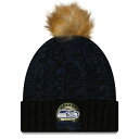 ニューエラ レディース 帽子 アクセサリー Seattle Seahawks New Era Women's 2022 Salute To Service Pom Knit Hat Black/Navy