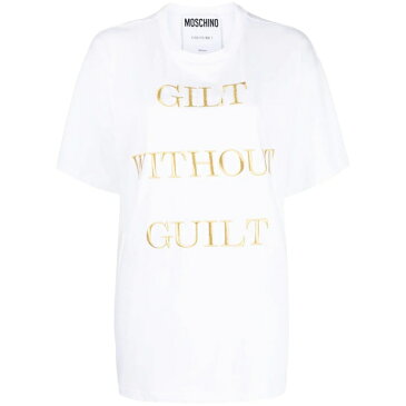 モスキーノ レディース Tシャツ トップス Gilt Without Guilt Tシャツ Red White