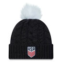 yz j[G fB[X Xq ANZT[ USMNT New Era Women's Pom Cuffed Knit Hat Navy