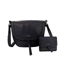 fBX fB[X z ANZT[ Women's Ellia Leather Crossbody Bag with Matching Wallet Set, 2 Pieces Black