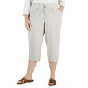 WFCGRNV Y JWApc {gX Plus Size Gauze Cropped Pants, Created for Macy's Stone Wall