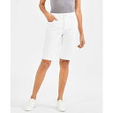 スタイルアンドコー レディース デニムパンツ ボトムス Women 039 s Mid-Rise Raw-Edge Bermuda Jean Shorts, Created for Macy 039 s Bright White