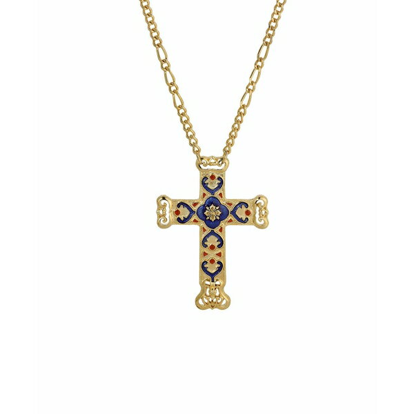 楽天asty2028 レディース ネックレス・チョーカー・ペンダントトップ アクセサリー Symbols of Faith Enamel Cross Necklace Gold Blue