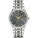 uo Y rv ANZT[ Men's Modern Diamond Accent Two-Tone Stainless Steel Bracelet Watch 40mm Gray