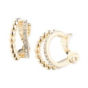 t[ Y sAXECO ANZT[ Gold-Tone Small Pav&eacute; & Bead Split Clip-On Hoop Earrings, 0.62