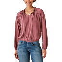 ラッキーブランド レディース カットソー トップス Women's Smocked-Neck Pintuck-Sleeve Top Crushed Berry