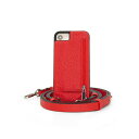 w P[X Y z ANZT[ Crossbody 6 or 6S or 7 or 8 or SE iPhone Case with Strap Wallet Red