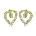 Wj xj[j fB[X sAXCO ANZT[ Cubic Zirconia Open Heart Stud Earrings in 18k Gold-Plated Sterling Silver, Created for Macy's Gold over silver