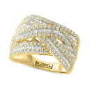 エフィー コレクション メンズ リング アクセサリー EFFY&reg; Diamond Baguette & Round Multirow Crossover Ring (1-1/2 ct. t.w.) in 14k Gold Yellow Gold