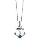 GtB[ RNV fB[X lbNXE`[J[Ey_ggbv ANZT[ EFFY&reg; Balissima Blue Topaz Anchor Pendant Necklace (7/8 ct. t.w.) in Sterling Silver and 18k Gold Sterling Silver