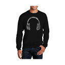 エルエーポップアート メンズ パーカー・スウェットシャツ アウター Men's Word Art Headphones - Languages Crewneck Sweatshirt Black