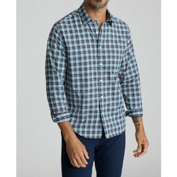 アンタックイット メンズ シャツ トップス Men's Regular Fit Wrinkle-Free Kaiser Button Up Shirt Navy