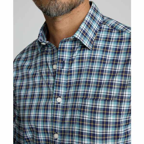 アンタックイット メンズ シャツ トップス Men's Regular Fit Wrinkle-Free Kaiser Button Up Shirt Navy