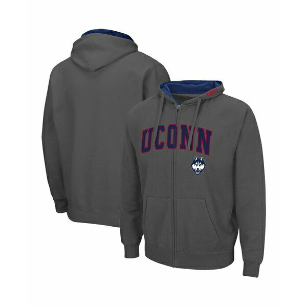 コロシアム メンズ パーカー・スウェットシャツ アウター Men's Charcoal UConn Huskies Arch and Logo..