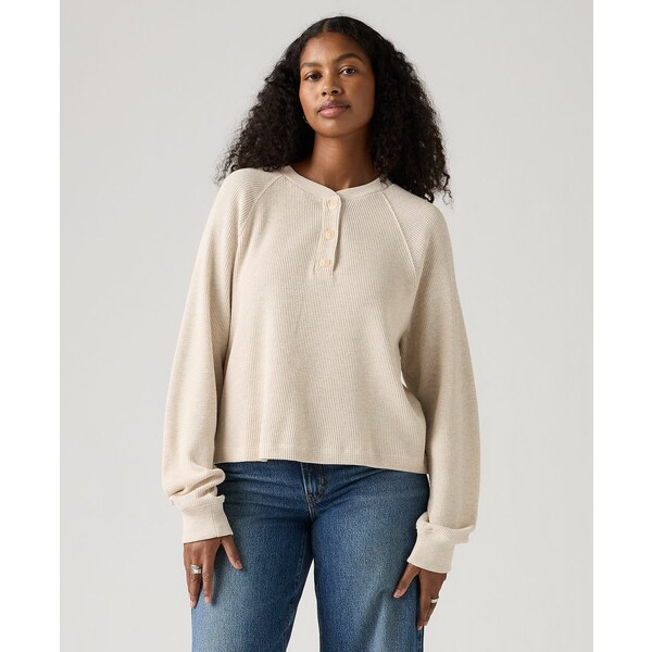 リーバイス レディース カットソー トップス Women's Lassen Henley Long Sleeve Top Oatmeal Heather
