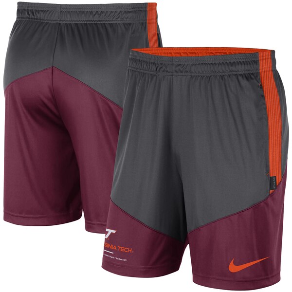 ナイキ メンズ ハーフ＆ショーツ ボトムス Virginia Tech Hokies Nike Team Performance Knit Shorts Charcoal/Maroon