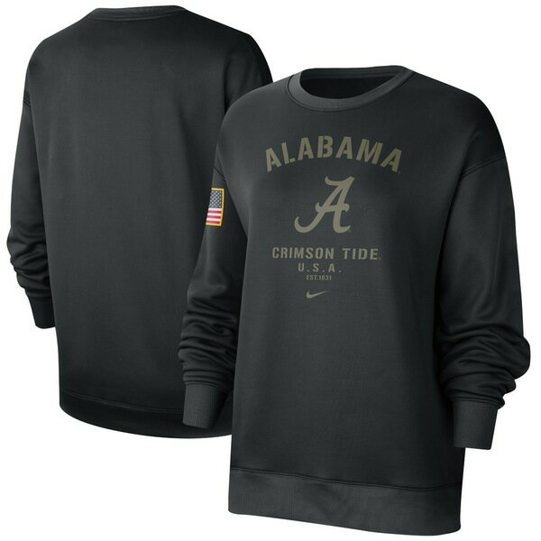 ナイキ レディース パーカー・スウェットシャツ アウター Alabama Crimson Tide Nike Women's Military Appreciation Therma Performance AllTime Pullover Sweatshirt Black