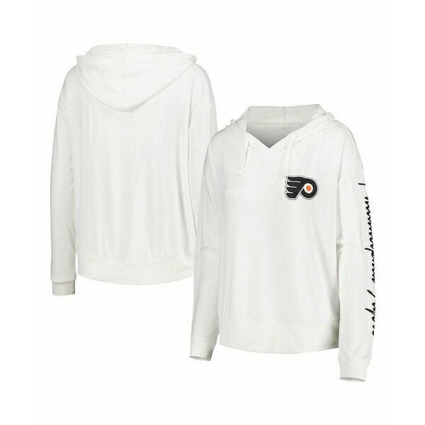 󥻥ץȥݡ ǥ T ȥåץ Women's White Philadelphia Flyers Accord Hacci Long Sleeve Hoodie T-shirt White