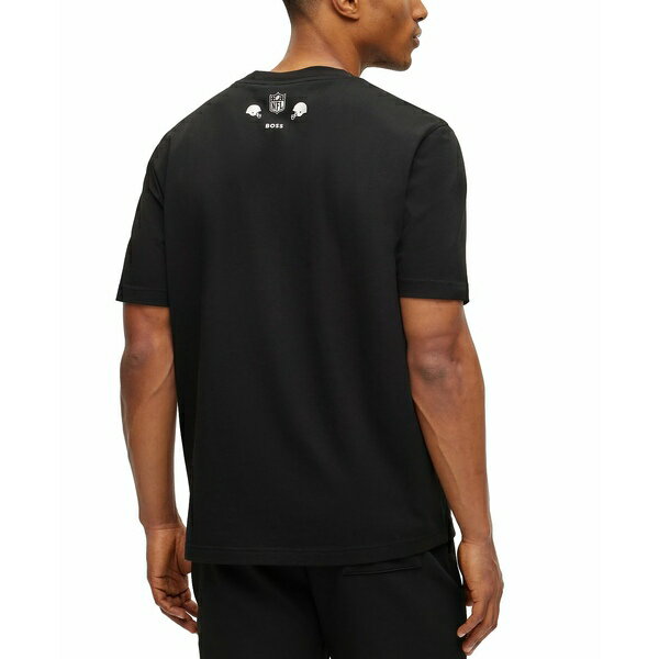 楽天astyヒューゴボス メンズ Tシャツ トップス by Hugo Boss x NFL Men's T-shirt Collection Las Vegas Raiders - Black