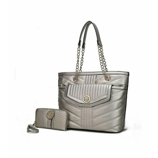 楽天astyMKFコレクション レディース 財布 アクセサリー Chiari Tote Bag with Wallet by Mia K Pewter