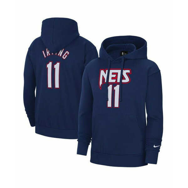 ナイキ メンズ パーカー・スウェットシャツ アウター Men's Kyrie Irving Blue Brooklyn Nets 2021/22 City Edition Name and Number Pullover Hoodie Blue